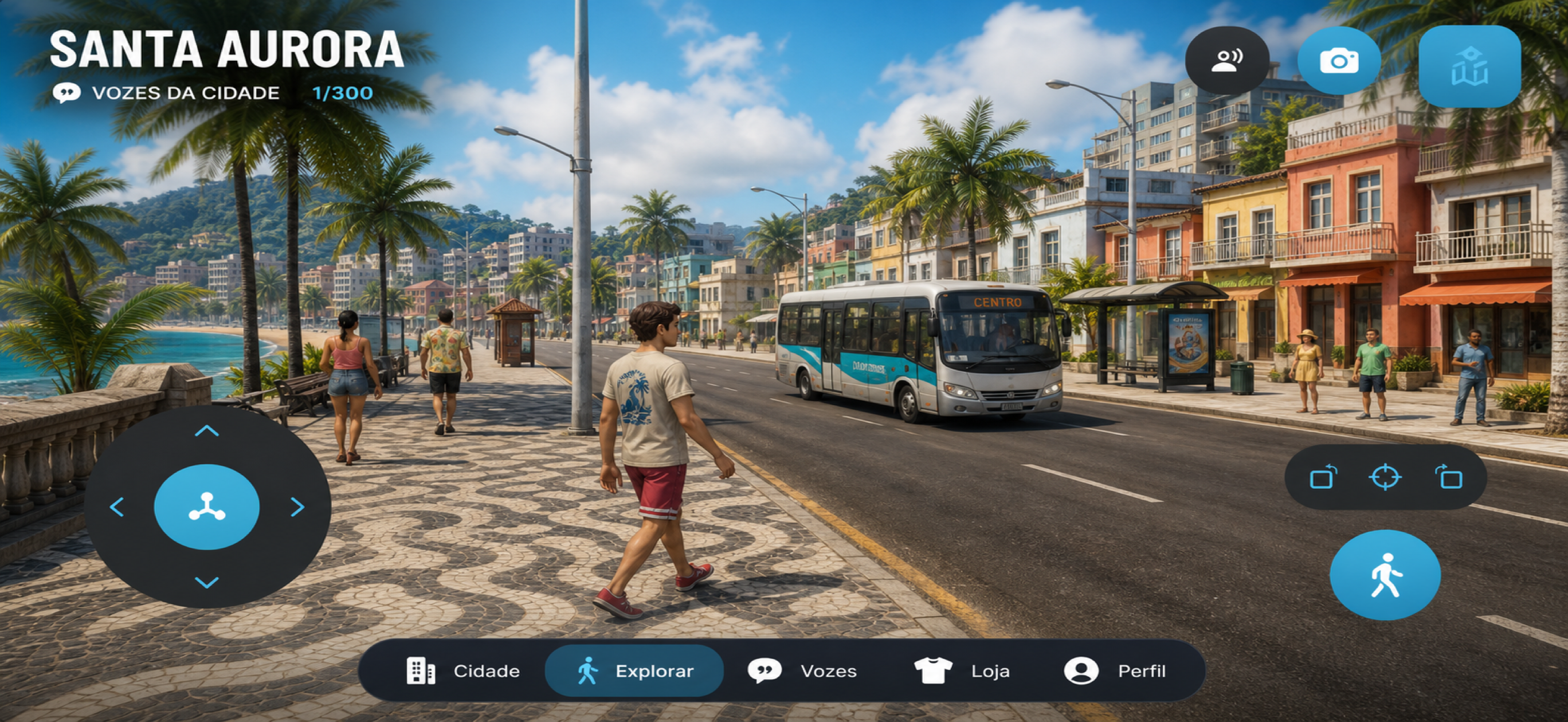Exploração de Santa Aurora em 3D